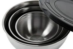 Set ciotole multiuso, con coperchio, acciaio inox, 3 pezzi