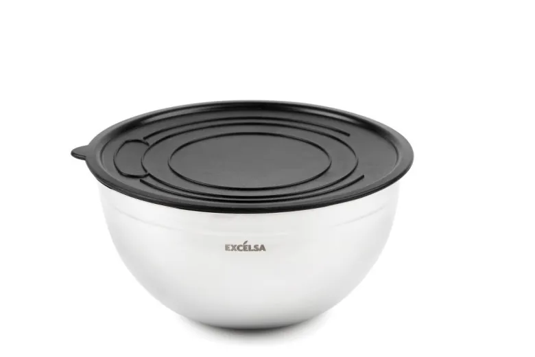 Set ciotole multiuso, con coperchio, acciaio inox, 3 pezzi