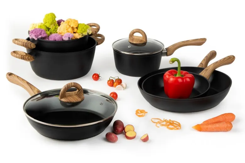 Set di pentole, 9 pezzi, alluminio forgiato antiaderente