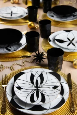 Set di posate, 24 pezzi, dorato, finitura martellinata