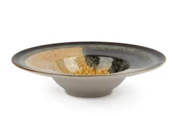 Set pasta bowl, effetto reattivo, ceramica, 6 pezzi