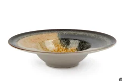 Set pasta bowl, effetto reattivo, ceramica, 6 pezzi