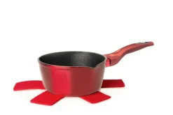 Set pentole, 5 pezzi con salvapadella, rosso
