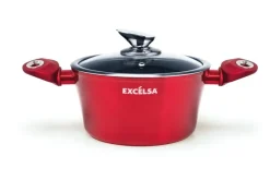 Set pentole, 5 pezzi con salvapadella, rosso