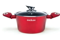 Set pentole, 4 pezzi, con salvapadella, rosso