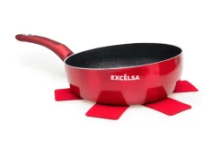 Set pentole, 4 pezzi, con salvapadella, rosso