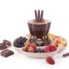 Set per fonduta, 8 pezzi in ceramica, con piatto a servire
