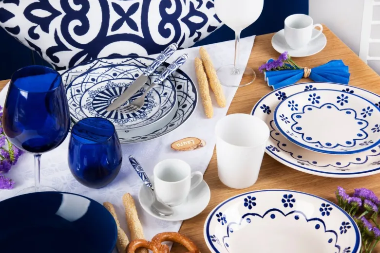 Set 6 tazzine con piattino, bianco, porcellana, 100 ml