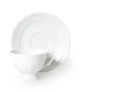 Set 6 tazzine con piattino, bianco, porcellana, 100 ml