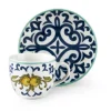 Set 6 tazzine con piattino, con limoni, porcellana, 90 ml