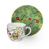 Set 6 tazzine con piattino, con teschi, porcellana, 90 ml