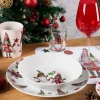 Set 6 tazzine con piattino, gnomi, porcellana, 90 ml