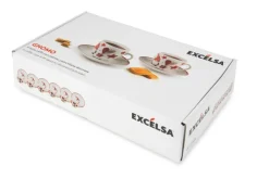 Set 6 tazzine con piattino, gnomi, porcellana, 90 ml