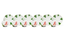 Set 6 tazzine con piattino, gnomo, porcellana, 90 ml