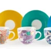 Set 6 tazzine con piattino, kimono, porcellana, 90 ml