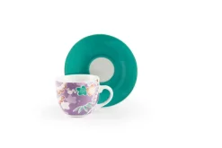Set 6 tazzine con piattino, kimono, porcellana, 90 ml