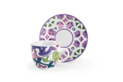 Set 6 tazzine con piattino, lisbona, porcellana, 90 ml