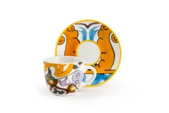 Set 6 tazzine con piattino, lisbona, porcellana, 90 ml