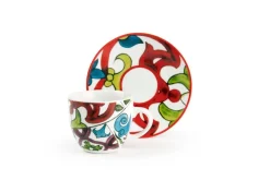 Set 6 tazzine con piattino, lisbona, porcellana, 90 ml