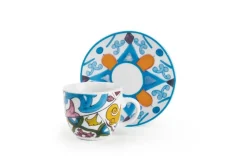 Set 6 tazzine con piattino, lisbona, porcellana, 90 ml