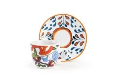 Set 6 tazzine con piattino, lisbona, porcellana, 90 ml
