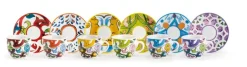 Set 6 tazzine con piattino, lisbona, porcellana, 90 ml
