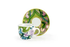 Set 6 tazzine con piattino, lisbona, porcellana, 90 ml