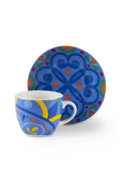 Set 6 tazzine con piattino, messico, porcellana, 90 ml