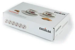 Set 6 tazzine con piattino, natalizie, porcellana, 90 ml
