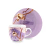 Set 6 tazzine con piattino, stile giapponese, porcellana