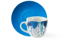 Set 6 tazzine con piattino, vernice, porcellana, 90 ml