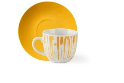 Set 6 tazzine con piattino, vernice, porcellana, 90 ml