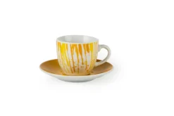 Set 6 tazzine con piattino, vernice, porcellana, 90 ml