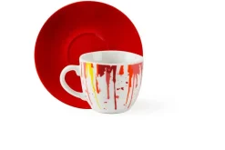 Set 6 tazzine con piattino, vernice, porcellana, 90 ml
