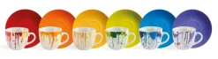 Set 6 tazzine con piattino, vernice, porcellana, 90 ml