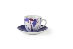 Set 6 tazzine con piattino, vernice, porcellana, 90 ml