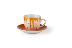 Set 6 tazzine con piattino, vernice, porcellana, 90 ml