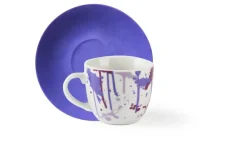 Set 6 tazzine con piattino, vernice, porcellana, 90 ml