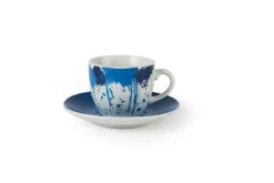 Set 6 tazzine con piattino, vernice, porcellana, 90 ml