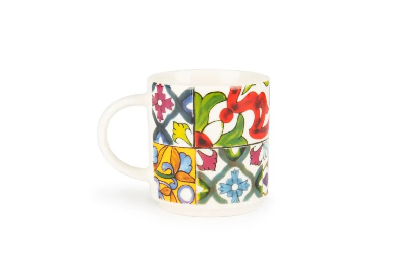 Set 6 tazzine, multicolore, porcellana, 100 ml