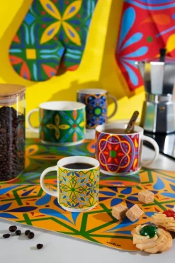 Set 6 tazzine, multicolore, porcellana, 100 ml