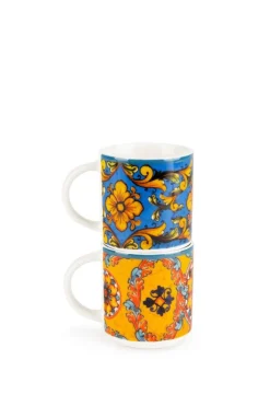 Set 6 tazzine, multicolore, porcellana, 100 ml