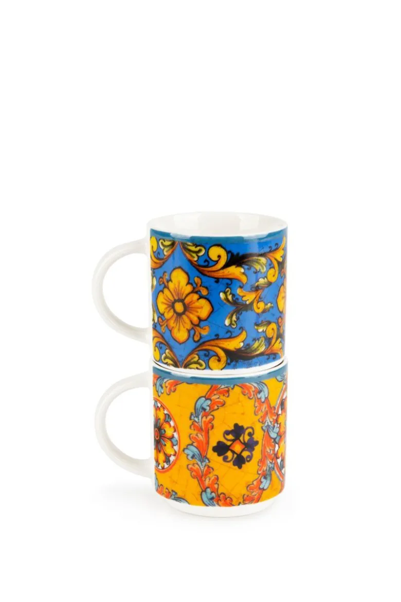 Set 6 tazzine, multicolore, porcellana, 100 ml