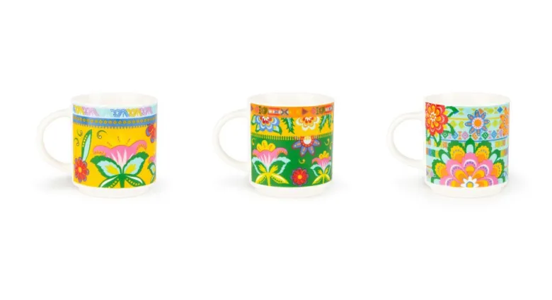 Set 6 tazzine, multicolore, porcellana, 100 ml