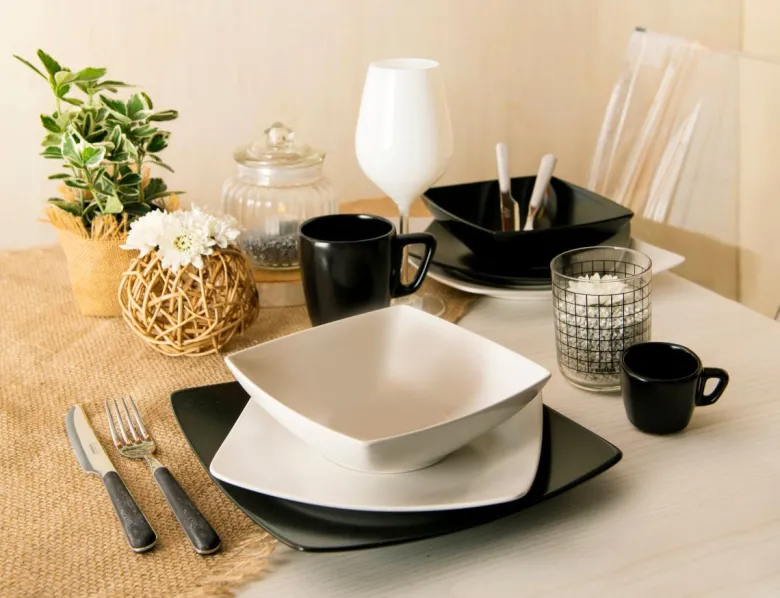 Set 6 tazzine, nero, ceramica, 70 ml