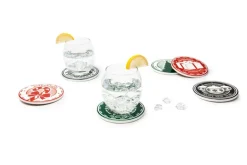 Sottobicchieri natalizi, 6 pezzi, ceramica decorata