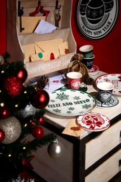 Sottobicchieri natalizi, 6 pezzi, ceramica decorata