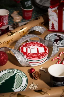 Sottobicchieri natalizi, 6 pezzi, ceramica decorata