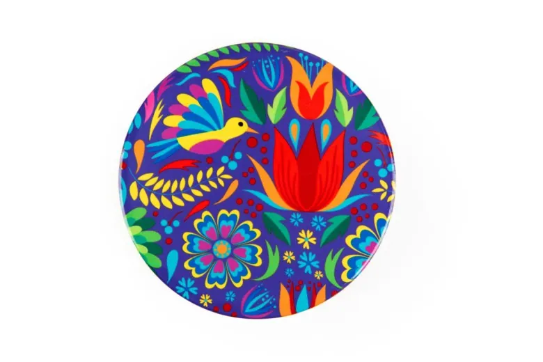 Sottobicchieri, 6 pezzi, ceramica, stile fiori messicani