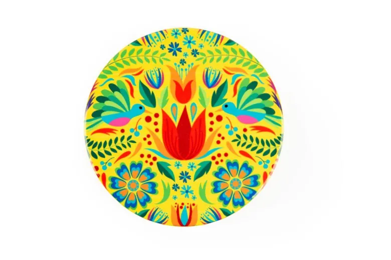 Sottobicchieri, 6 pezzi, ceramica, stile fiori messicani